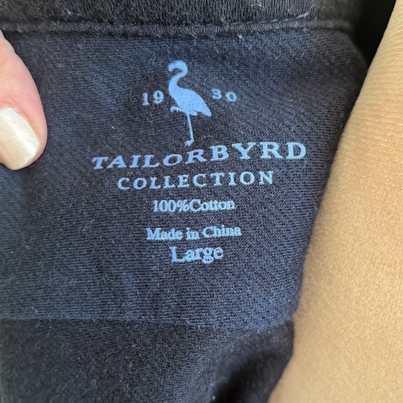 Tailorbyrd navy button up, Sz L - Picture 4 of 6